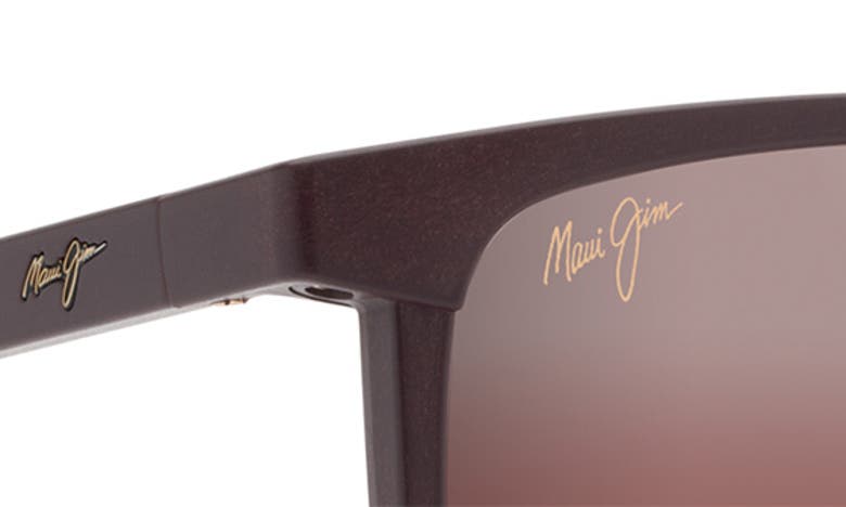 Shop Maui Jim Makamae 56mm Polarized Square Sunglasses In Matte Burgundy