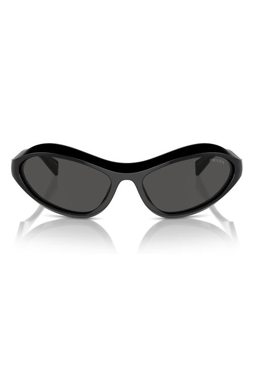 Prada 61mm Oval Sunglasses In Dark Grey