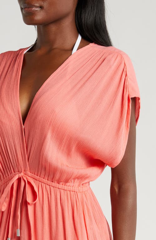 Shop Elan Wrap Maxi Cover-up Dress In Coral