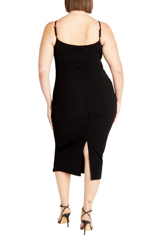 City Chic Baylee Keyhole Cutout Midi Dress In Black