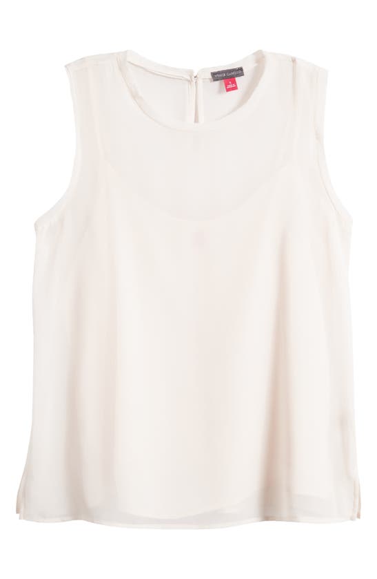 Shop Vince Camuto Raw Edge Sleeveless Chiffon Shell In Heavenly Pink