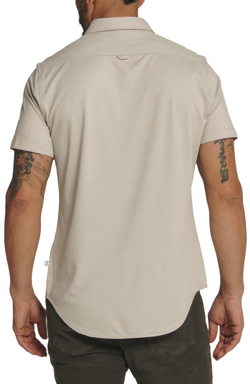 Shop 7 Diamonds Owen Solid Short Sleeve Performance Button-up Shirt In Rockridge