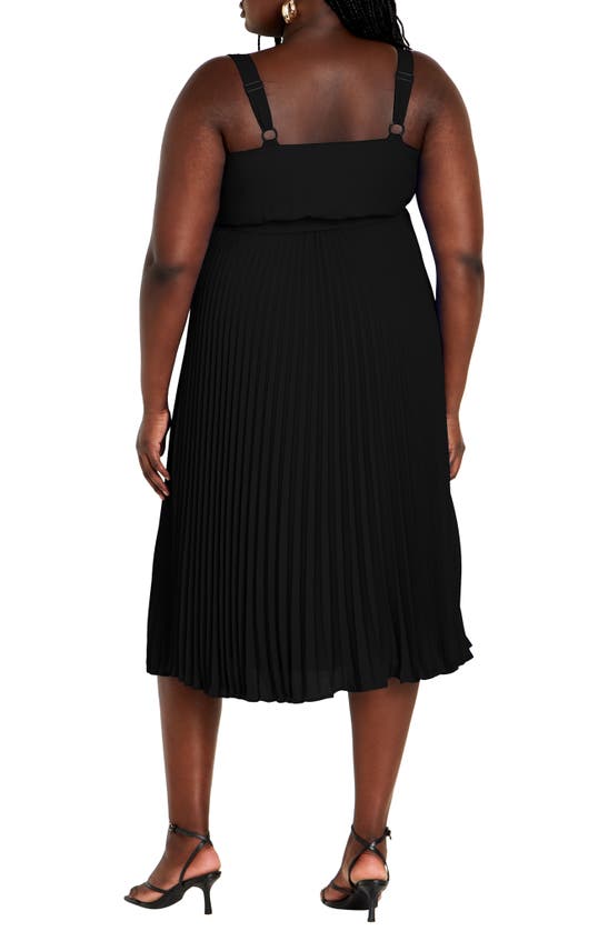 Shop City Chic Lilly Pleat A-line Dress In Black