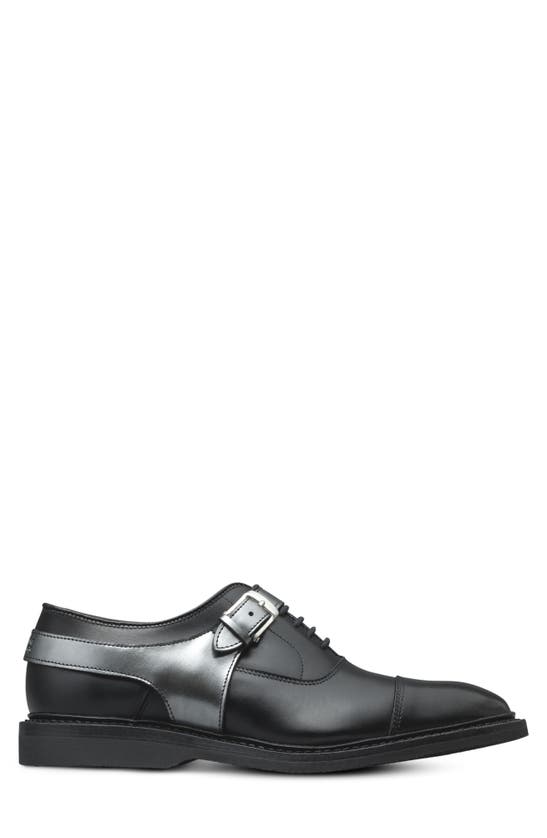 Shop Allen Edmonds Park Avenue Cap Toe Oxford With Buckle Harness In Black Silver