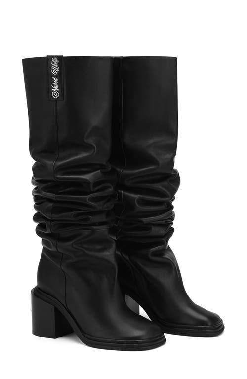 Shop Naked Wolfe Nature Block Heel Tall Boot In Black-nappa Prince