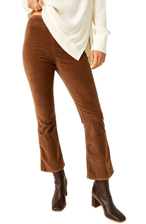 In My Feelings Stretch Velveteen Crop Bootcut Jeans in Chocolatte