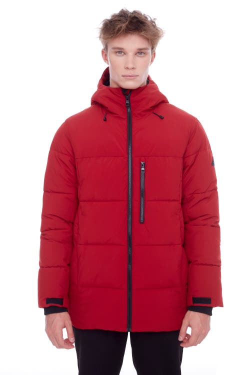 Alpine North Banff Men's Vegan Down (recycled) Mid-weight Quilted Puffer Jacket In Deep Red
