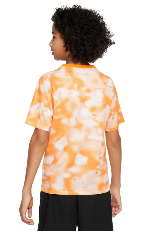 Nike Kids' Dri-fit Multi+ Training T-shirt In Vivid Orange/white