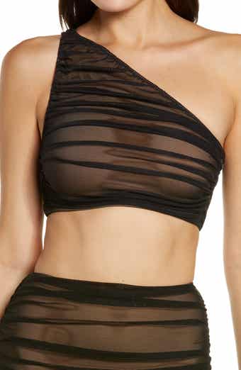 Norma Kamali Snake paneled mesh one-shoulder swimsuit, Luxury Ready to  Wear