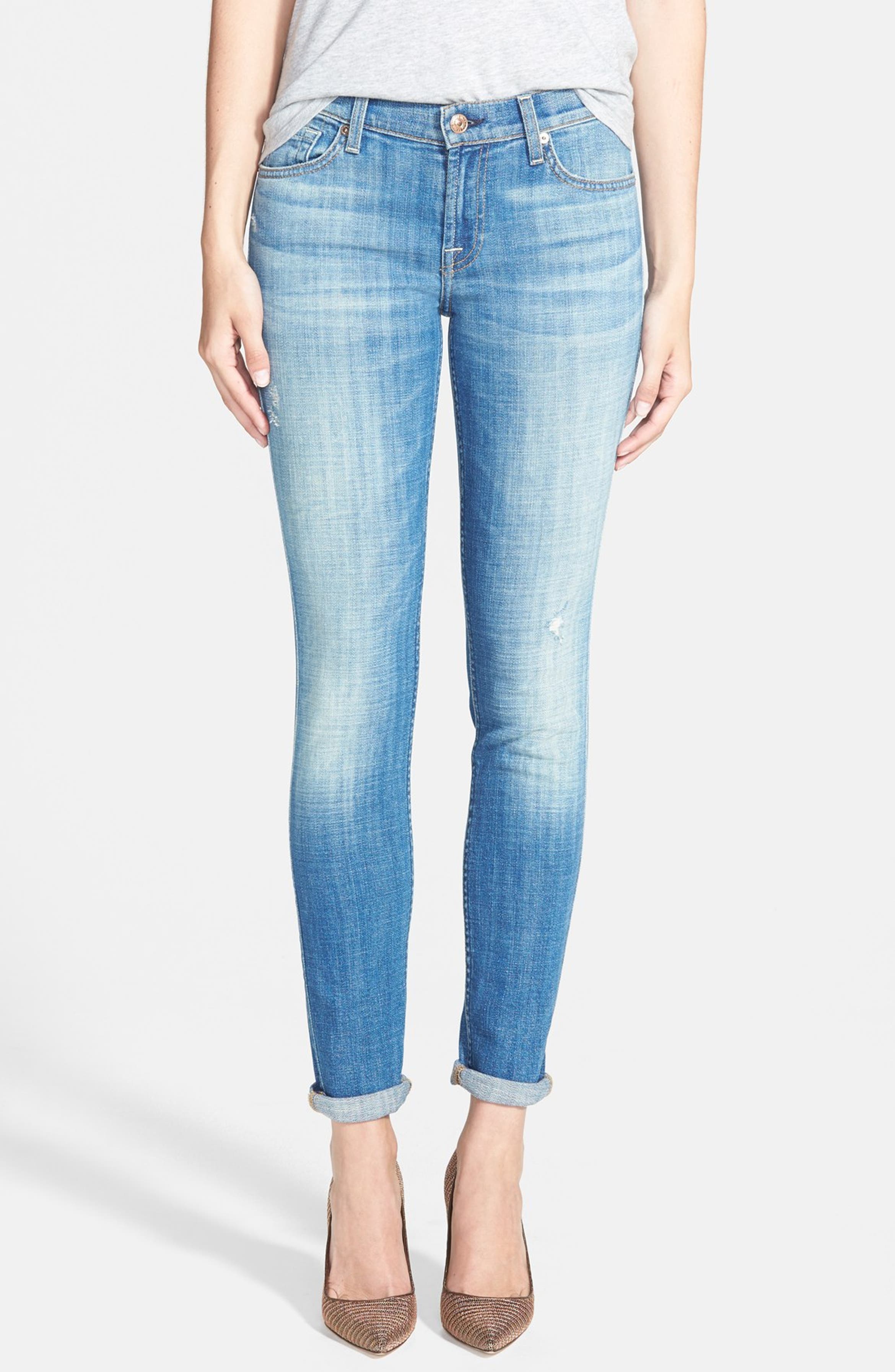 7 For All Mankind® 'The Skinny' Stretch Skinny Jeans (Bright Light ...