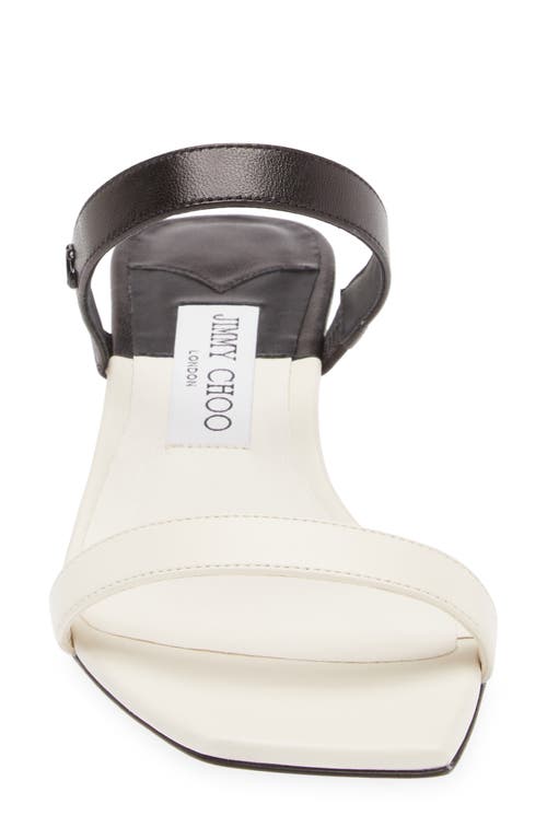 Shop Jimmy Choo Kyda Colorblock Slide Sandal In Latte/black