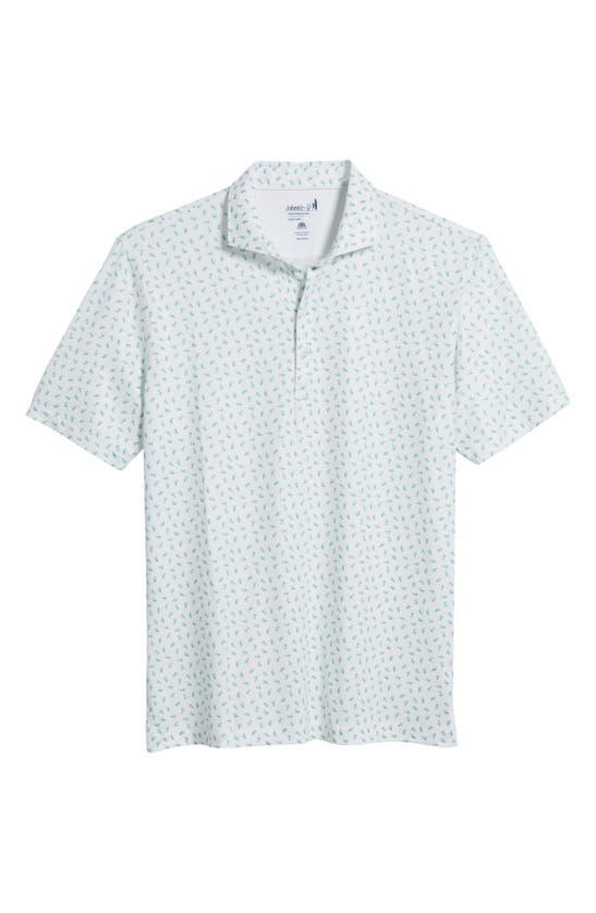 Johnnie-o Tropic Scatter Print Prep-formance Polo In White
