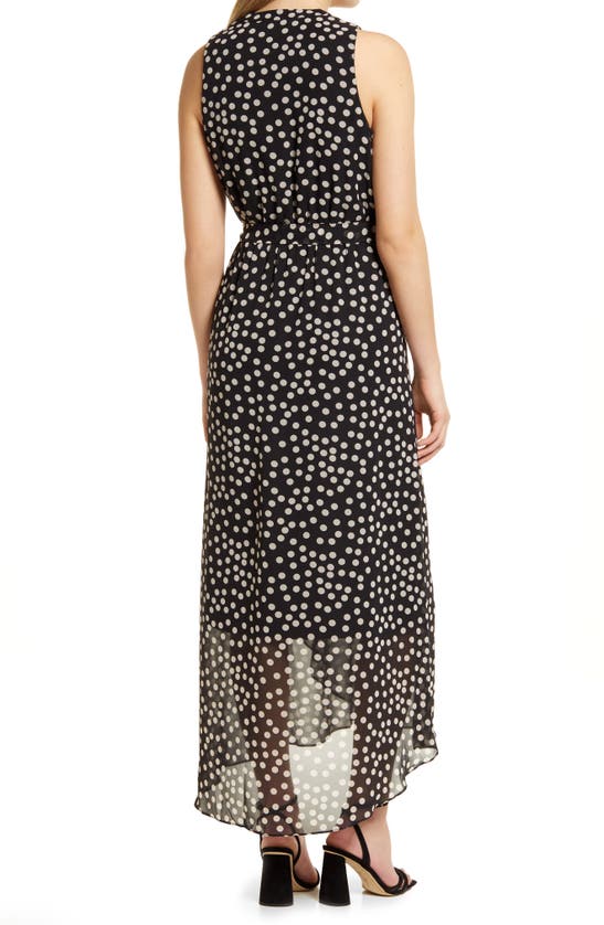 DONNA RICCO HALTER NECK HIGH/LOW MAXI WRAP DRESS