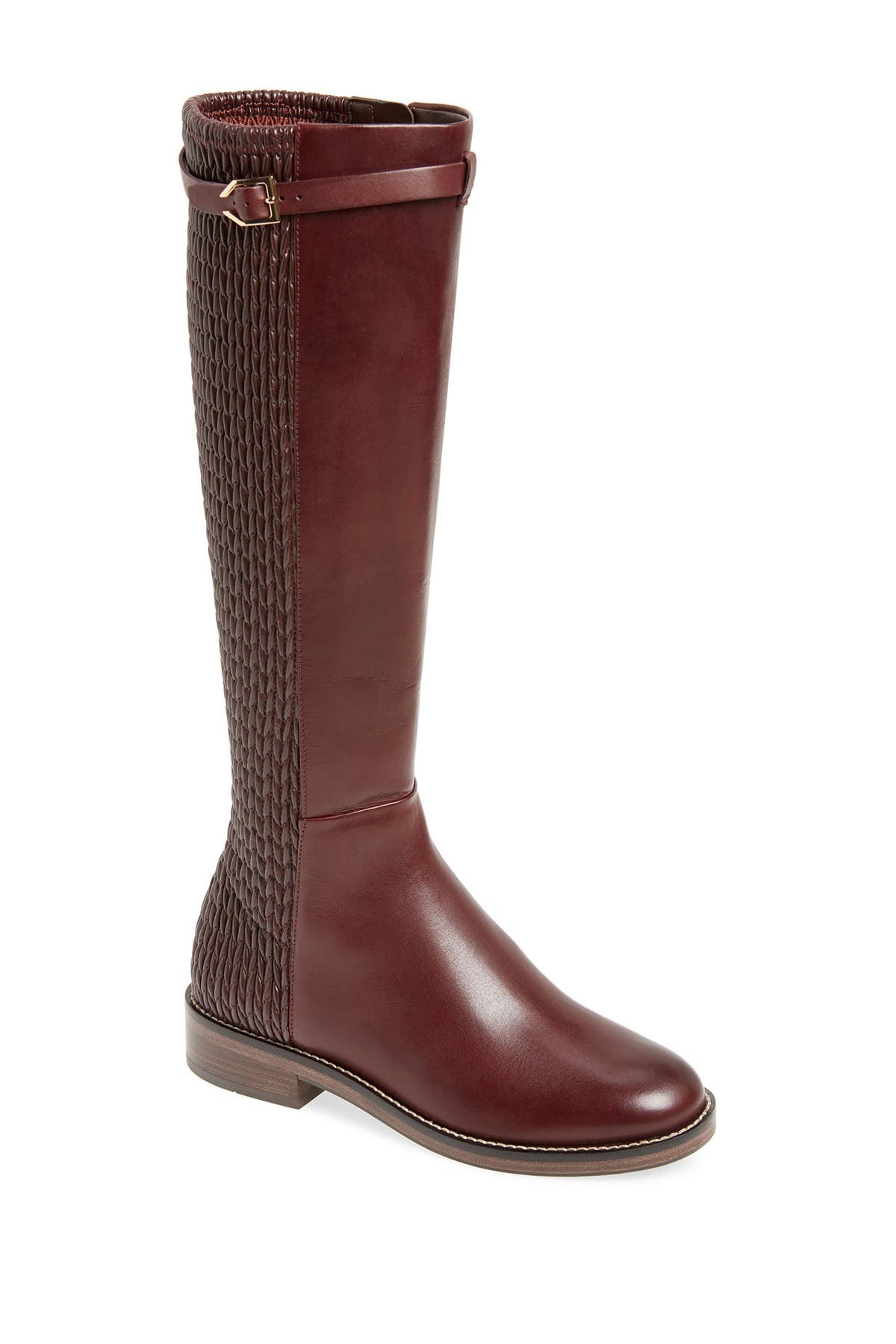 cole haan lexi quilted stretch panel leather boot