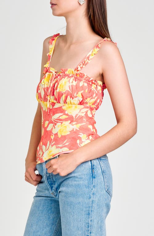 Shop Wayf Cross My Heart Floral Tank Top In Amber Roses