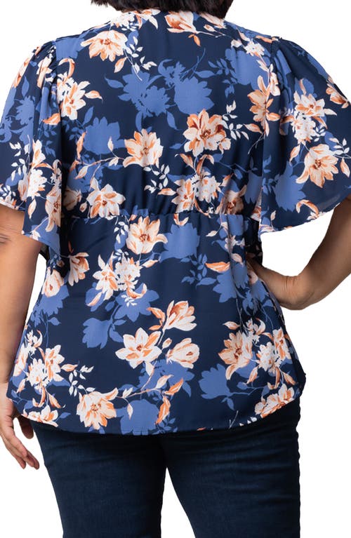 Shop Kiyonna Seaside Serenade Top In Blue Blossom Bliss