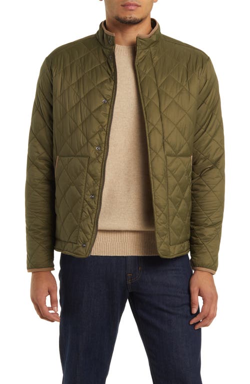 Mizzen+Main Belmont Quilted Nylon Jacket in Olive Night Solid