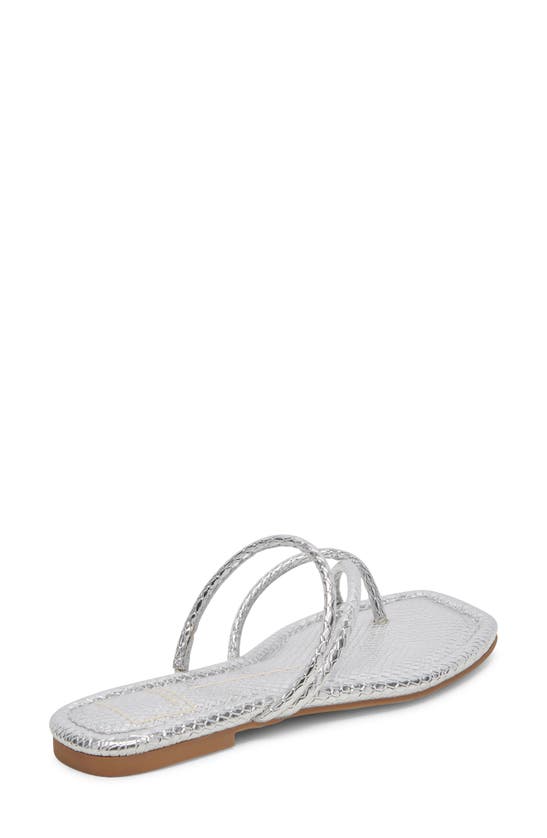 Dolce Vita Leanna Slide Sandal In Silver Embossed Stella