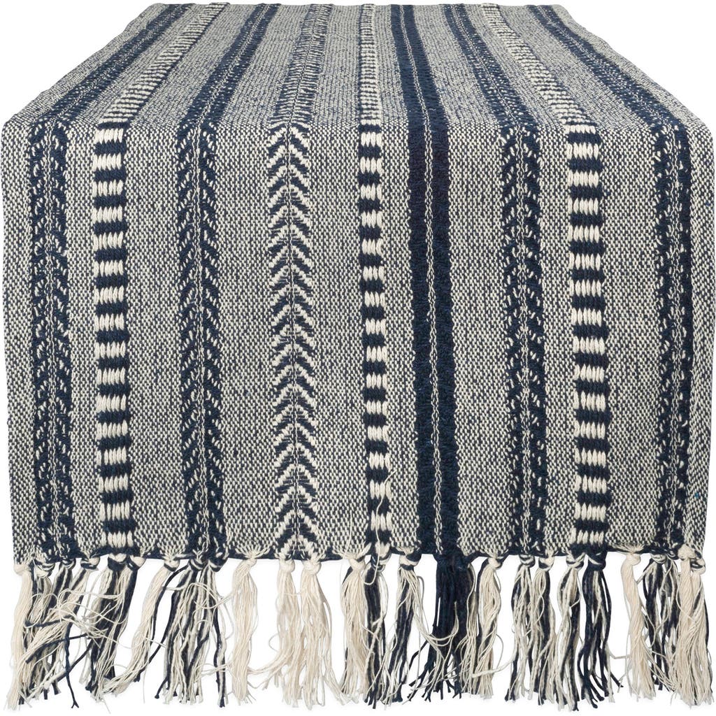 Design Imports Braided Stripe Table Runner In Blue