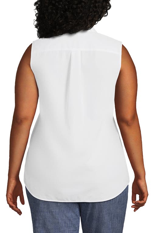 Shop Lands' End Plus Size No Iron Sleeveless Shirt In White