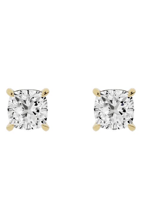 18K Gold Cushion Cut Lab Created Diamond Stud Earrings (Nordstrom Exclusive)