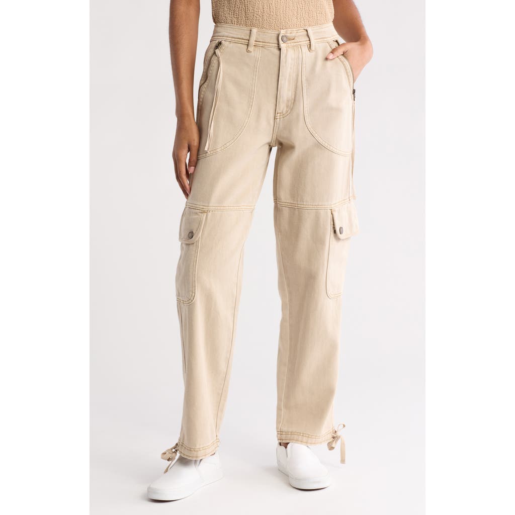 Blanknyc Cotton Twill Cargo Pants In Brown