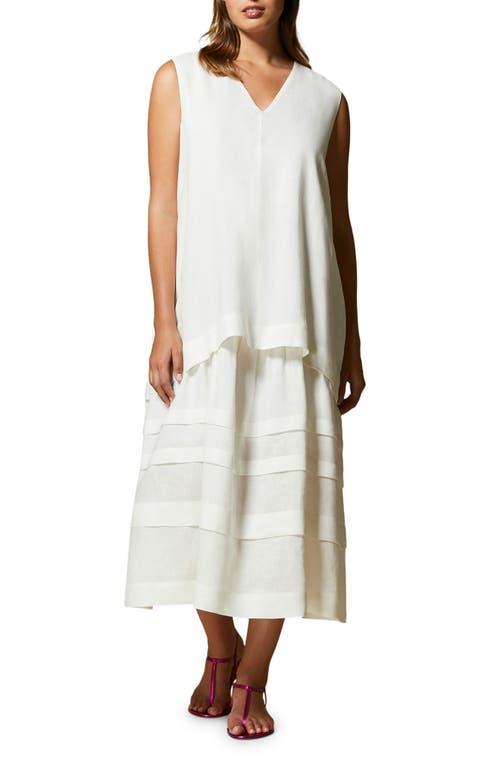Marina Rinaldi 2-In-1 Look Midi Dress in White