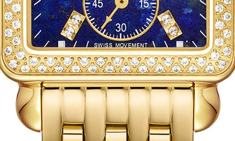 Shop Michele Deco Mid Diamond Dial Watch Head & Bracelet, 29mm In Gold