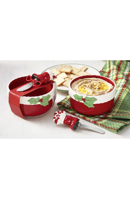 Shop Tag 'tis The Season Bowl & Spreader Set In Red Multi