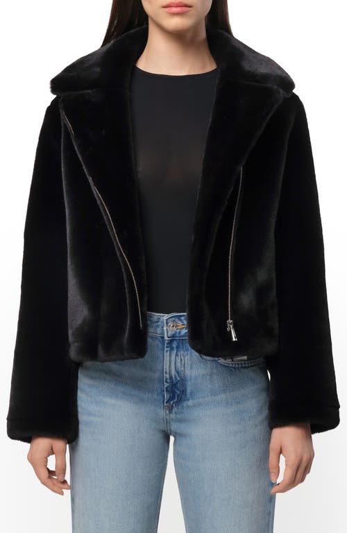 Shop Apparis Dahlia Pluche™ Faux Fur Moto Jacket In Noir