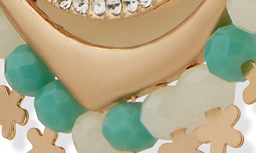 Shop Lonna & Lilly Springtime Sparkle Shaky Hoop Earrings In Gold/seafoam