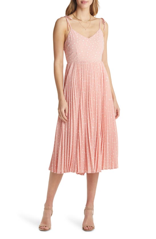 Vici Collection Pleated Midi Dress In Pink