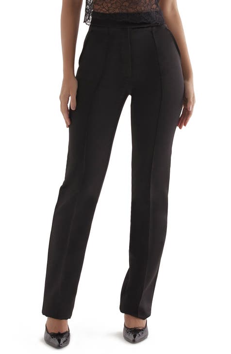 BASICS COMFORT FIT BLACK SATIN WEAVE POLY COTTON TROUSERS-22BCTR49626