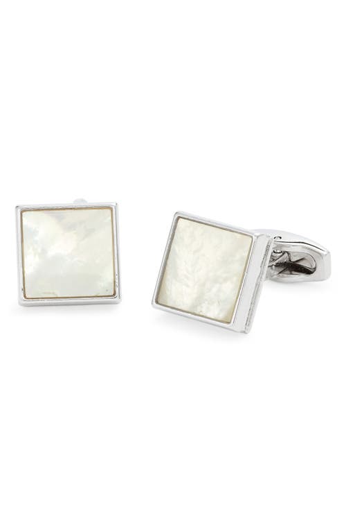 Mother-of-Pearl Cuff Links in Silver