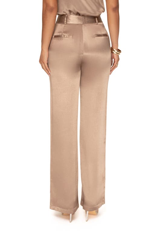 Shop Jluxlabel Ever After Satin Pants In Bronze