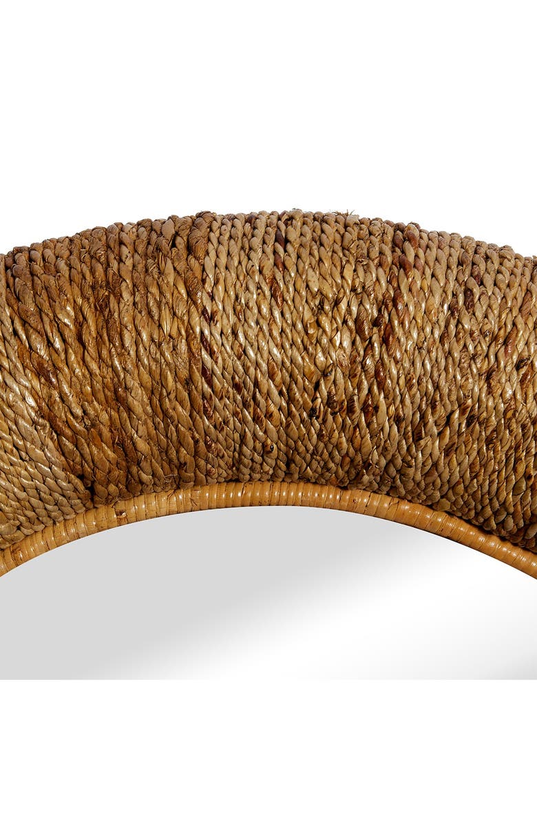 GINGER BIRCH STUDIO Brown Rattan Coiled Weave Frame Wall Mirror ...