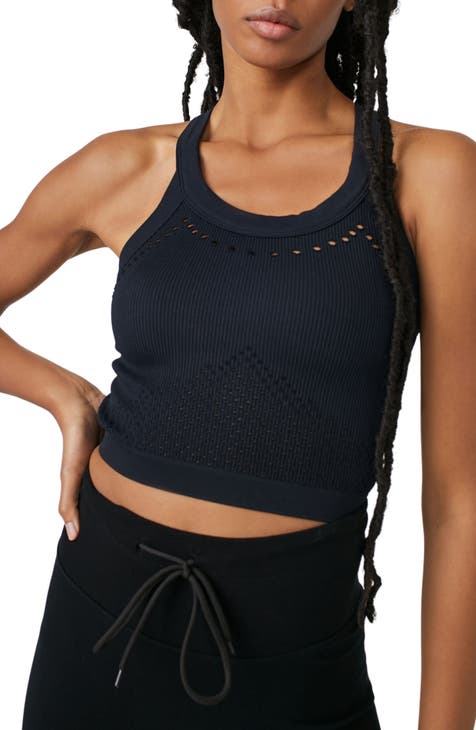 Girl's (8-14) Ribbed Scoop Center Cut Crop Tank Top