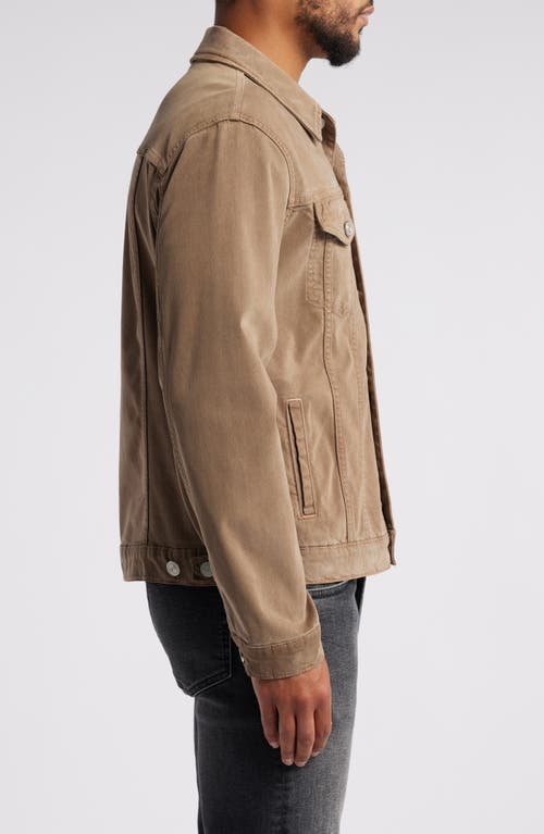 Shop Frame Heritage Trucker Jacket In Dark Camel