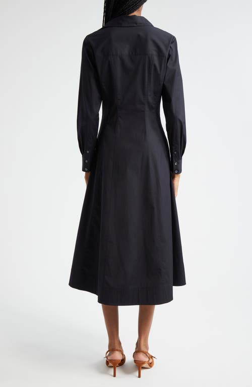 VERONICA BEARD VERONICA BEARD GOLDIE LONG SLEEVE STRETCH COTTON MIDI SHIRTDRESS 