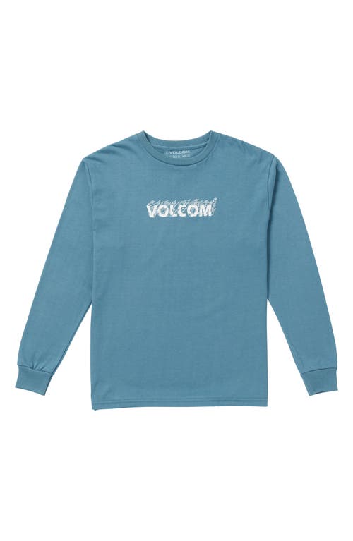 Volcom Kids' Firefight Long Sleeve Graphic T-Shirt in Indigo Ridge