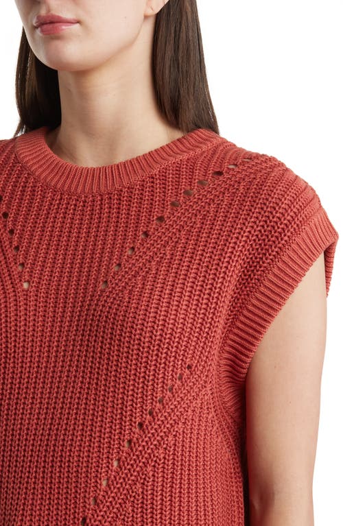 Marine Layer Devon Cotton Sweater Vest In Henna