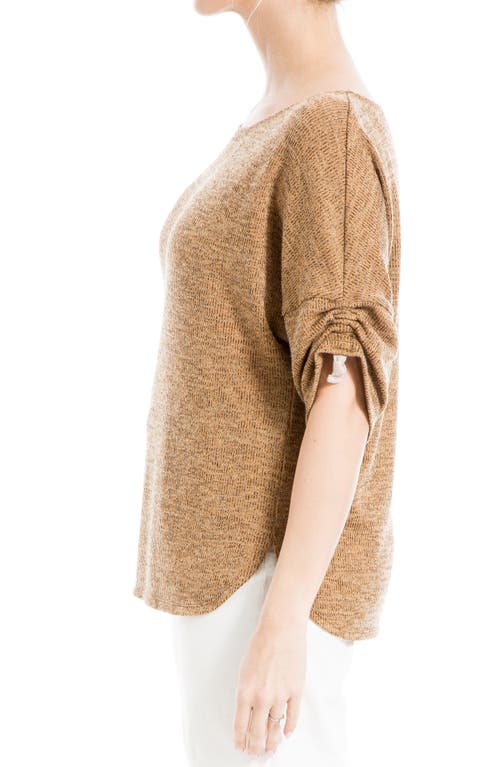 Max Studio Ruched Sleeve Top In Cork