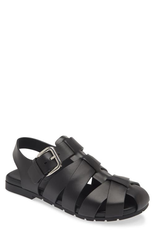 Shop Bottega Veneta Alfie Fisherman Sandal In Black