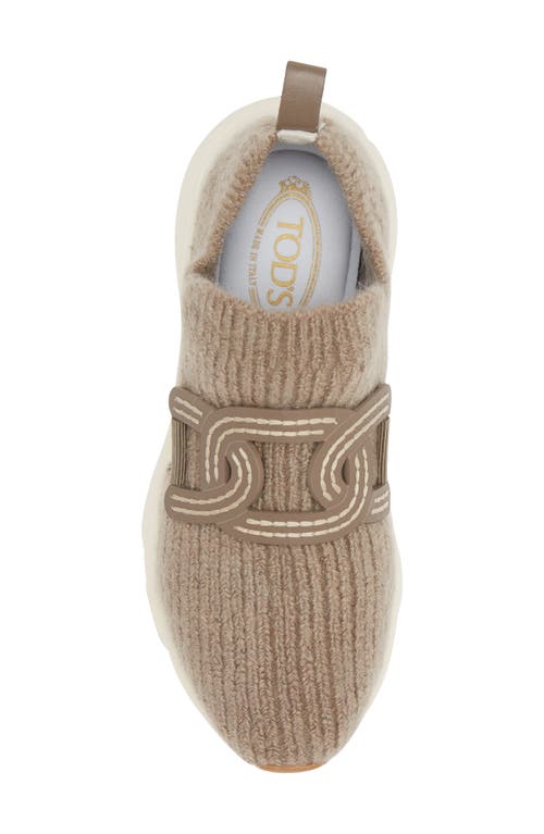 Tod's Leather-trimmed Knit Sneakers In Altraversione