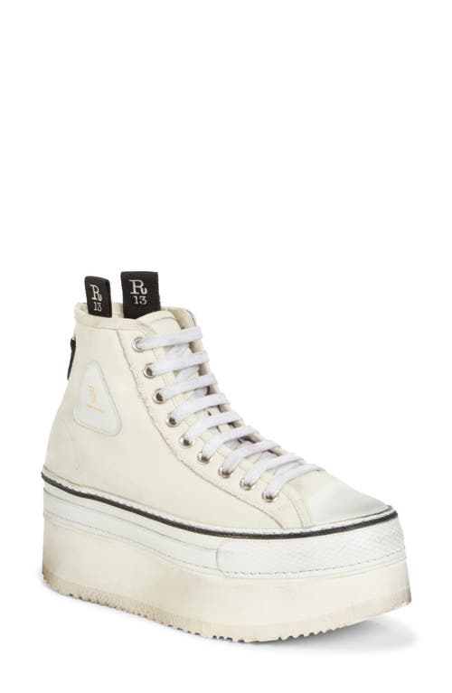 R13 Platform High Top Sneaker Ecru at Nordstrom,