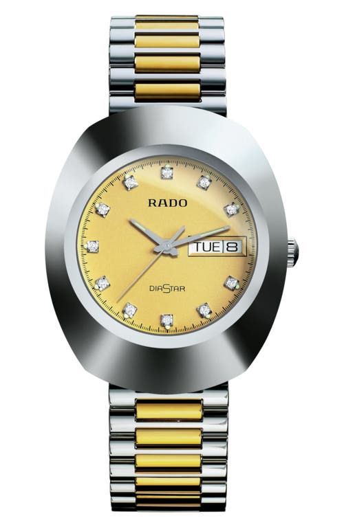 RADO The Original Two-Tone Bracelet Watch, 35.1mm in Gold at Nordstrom