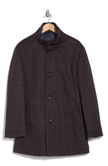 ENGLISH LAUNDRY ENGLISH LAUNDRY WOOL BLEND COAT WITH QUILTED BIB