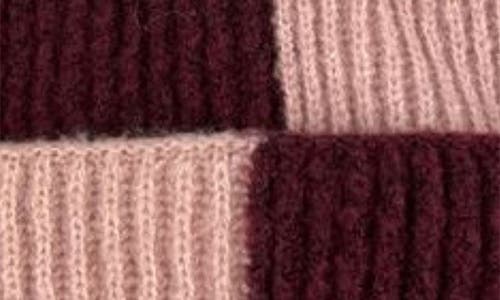 Marcus Adler Checkered Knit Beanie In Berry