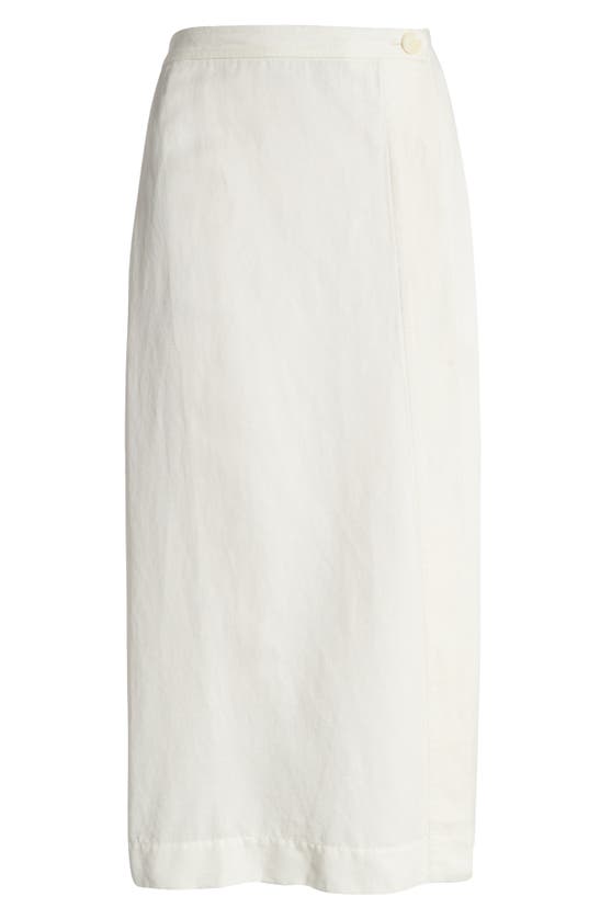 Shop Alex Mill Button Front Twill Midi Skirt In Ecru