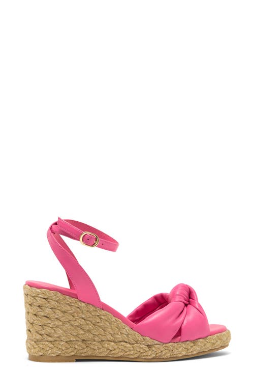 Shop Stuart Weitzman Playa Espadrille Knot Wedge Sandal In Hot Pink/natural